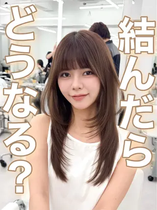 セミロング カラー ヘアアレンジ 顔周り&ミディアム 特化/池袋/kokiのヘアスタイル