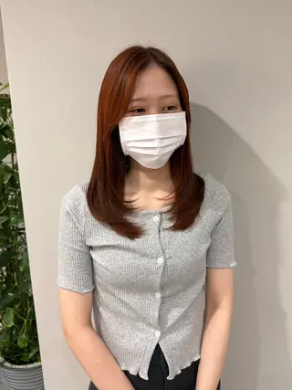 セミロング カラー neneka レイヤーカット🍀のヘアスタイル