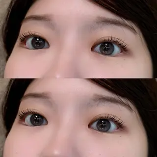 マツエク・マツパ レイヤー/顔周り/透 明感カラー/うる艶のヘアスタイル