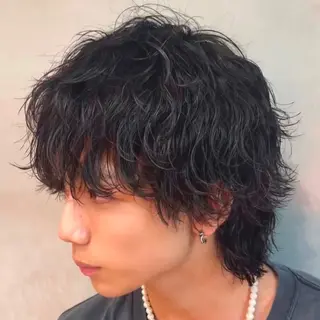 ミディアム パーマ ヘアアレンジ メンズ fifth Tokyo所属・fifth 石川 凪のヘアスタイル