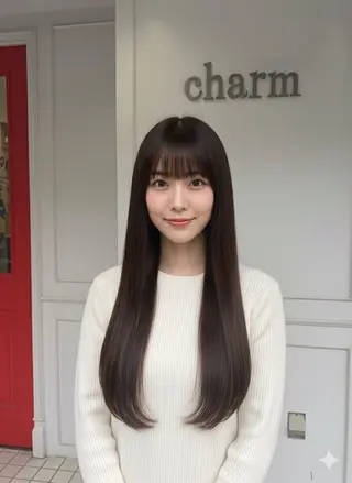 ロング charm hair resort所属・無料 カットのヘアスタイル