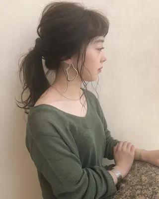 セミロング カラー ヘアアレンジ nakahara madokaのヘアスタイル