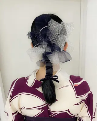 ロング カラー ヘアアレンジ 卒業式ヘアセット🎀 ヘアアレンジのヘアスタイル