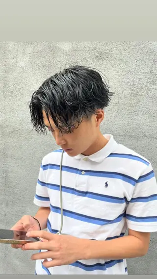 ショート パーマ メンズ パーマ／透明感 🍃Hidetoraのヘアスタイル