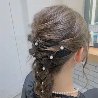 ロング ヘアアレンジ 髪質改善/縮毛矯正 艶カラー/珠聡のヘアスタイル