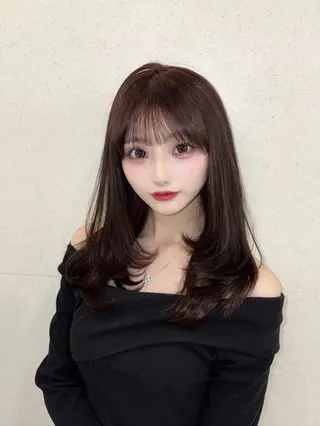 ミディアム カラー 🤍YUKI 韓国 艶髪 🤍のヘアスタイル