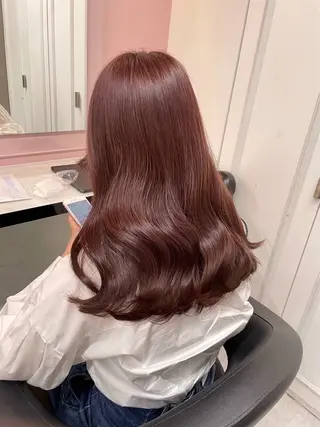 ロング カラー 韓国風艶髪🎀 暖色カラー🤍のヘアスタイル