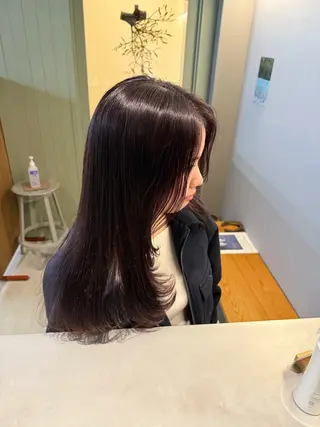ロング カラー 島田 果央のヘアスタイル