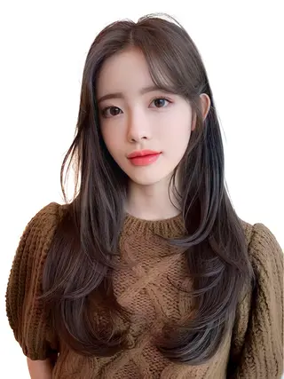 セミロング カラー 映える顔まわり/前髪 特化 💗 ユキマのヘアスタイル