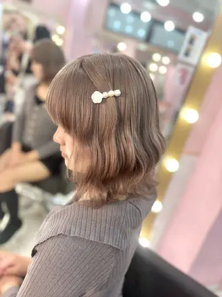 ミディアム カラー 甘ふわgirly🎀 ハイトーン🤍Ramのヘアスタイル