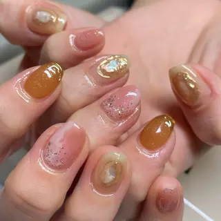 ネイル amuse 手書きニュアンスのネイルデザイン