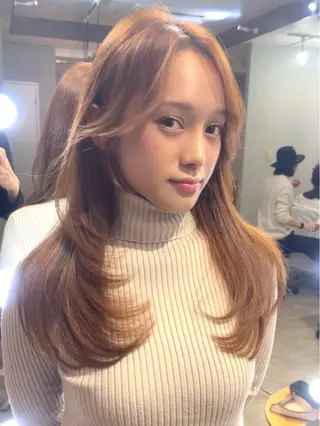 セミロング AMI Hair Supply所属・秋好佑介センター街 韓国風カラー/カットのヘアスタイル