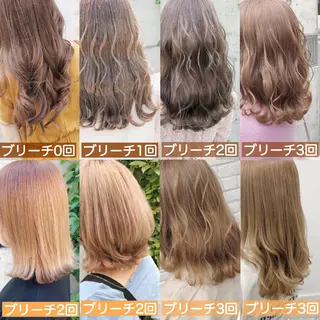 セミロング カラー ヘアアレンジ メンズ キッズ 💟Chloe原宿店 🩶ハイトーンのヘアスタイル