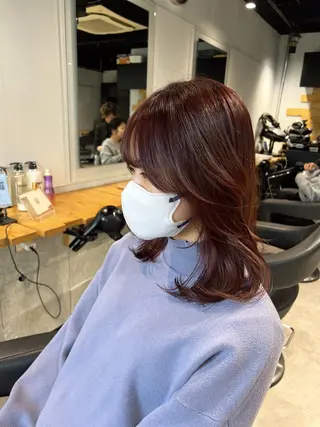 ミディアム カラー NANAMI🩵 大人可愛い韓国ヘアのヘアスタイル