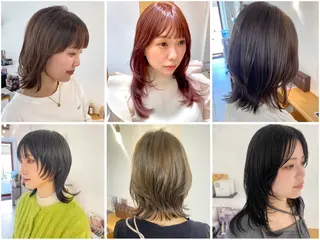 ミディアム カラー 安永 涼のヘアスタイル
