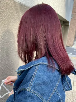 セミロング カラー 🌈透明感カラー 韓国 ミライ🇰🇷のヘアスタイル