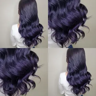 ロング ツヤ髪✨縮毛矯正 ハイトーンカラーのヘアスタイル