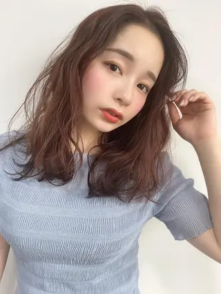 セミロング カラー 梅田茶屋町 Yutaのヘアスタイル