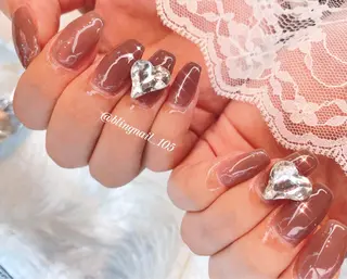 ネイル 23時まで❤︎韓国、 ワンホンネイルのネイルデザイン