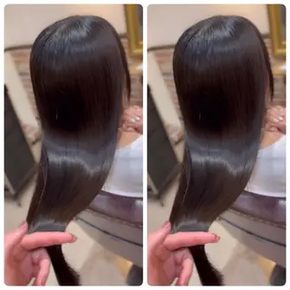 ロング 飯星慧斗 /ブリーチ、縮毛矯正のヘアスタイル