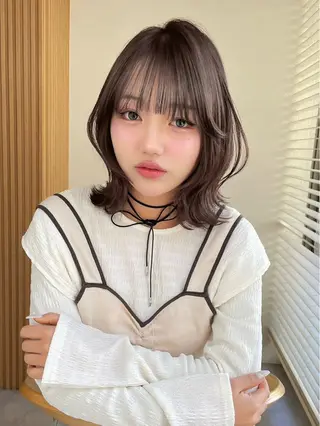 ミディアム カラー ヘアアレンジ GLROW大宮所属・大宮美容師🍀 カラー/矯正/ハルのヘアスタイル