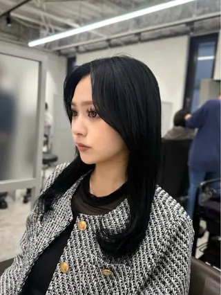 セミロング 大阪梅田 稲葉利也斗のヘアスタイル