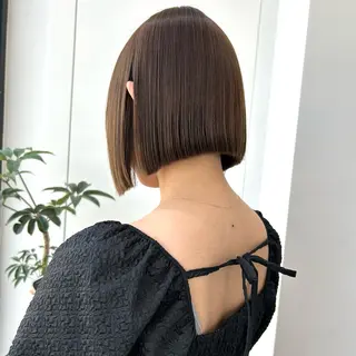 ミディアム カラー ボブ/くびれボブ/ 髪質改善/Ru-kaのヘアスタイル
