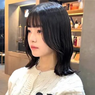 ミディアム ボブ/くびれボブ/ 髪質改善/Ru-kaのヘアスタイル