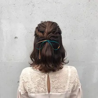 ミディアム カラー 酸性縮毛矯正🧴韓国 レイヤー/髪質改善のヘアスタイル