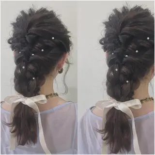 ミディアム ヘアアレンジ 代表🎀 ふわモテ愛 され髪🩷yumiのヘアスタイル