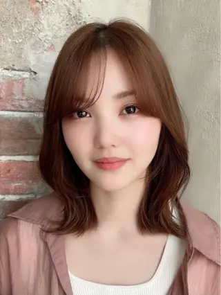 ミディアム カラー 🧡くびれヘア/前髪 顔周り🧡久原結衣のヘアスタイル