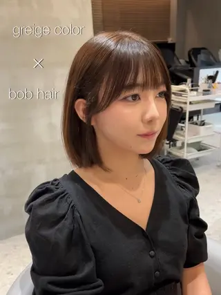ミディアム けいし🐬ボブ 美髪縮毛矯正のヘアスタイル