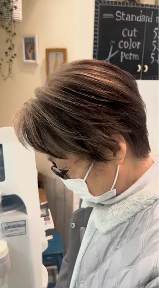 ショート カラー 大人メンズパーマ /石川瑠青のヘアスタイル