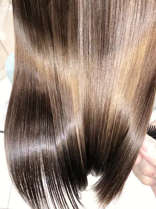 ミディアム 縮毛矯正/髪質改善 /ブリーチ/東陽町✨のヘアスタイル