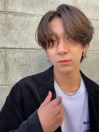 ショート カラー メンズ JINKIメンズ特化 メンズカットパーマのヘアスタイル