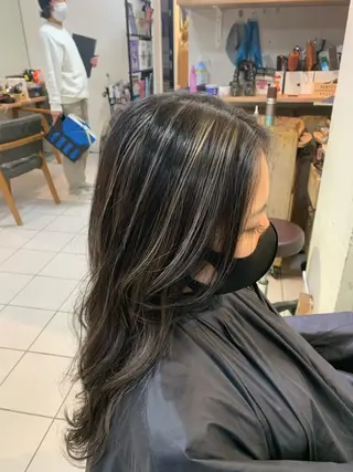 セミロング 髪質改善ストレート/ ブリーチ／渋谷　福田のヘアスタイル