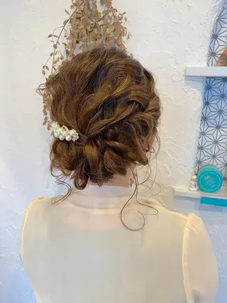 ミディアム カラー ヘアアレンジ 美容室 ソンリエのヘアスタイル