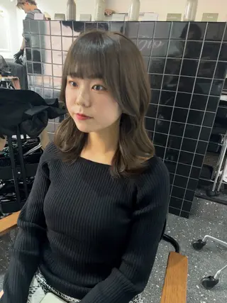 セミロング カラー 髪質改善⭐️縮毛矯正 中野⭐️Rinaのヘアスタイル