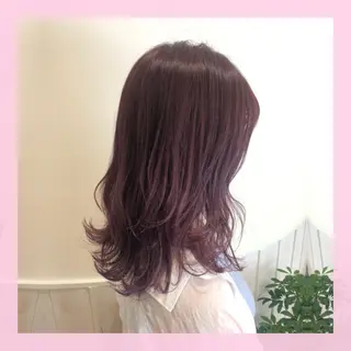 ミディアム カラー plum.所属・🍒前川 🍒のヘアスタイル