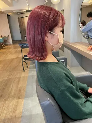 ショート カラー ボブ/パーマ 古家 佑真のヘアスタイル