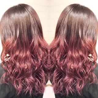 ミディアム カラー ヘアアレンジ 髪質改善×ハイトーン 中田啄也のヘアスタイル