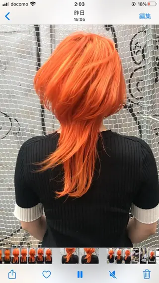 セミロング カラー ホワイト&レイヤーカ ットエクステ長畠俊輔のヘアスタイル