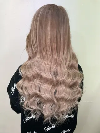 セミロング カラー KEISUKE/ 艶カラー🧡エクステのヘアスタイル