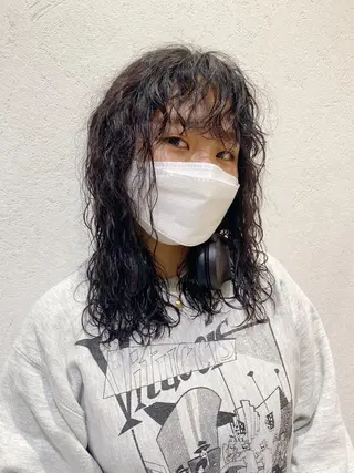 セミロング カラー パーマ ヘアアレンジ パーマ指名No1 /namiのヘアスタイル