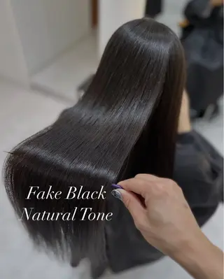 ロング カラー 赤み消し/オリーブ カーキ/福田れんのヘアスタイル