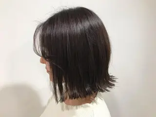 ミディアム カラー 暖色カラー🍊 ボブ🌿顔周りcutのヘアスタイル