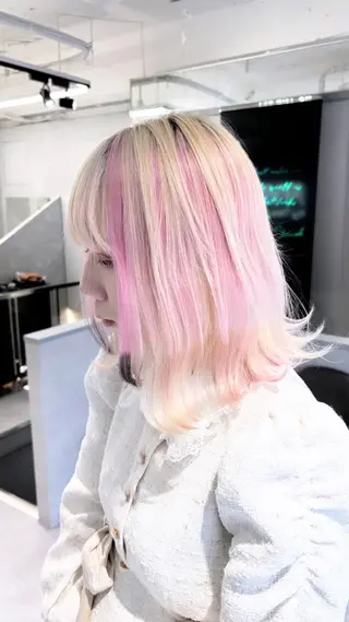 ミディアム カラー デザインカラー 小西勇次のヘアスタイル