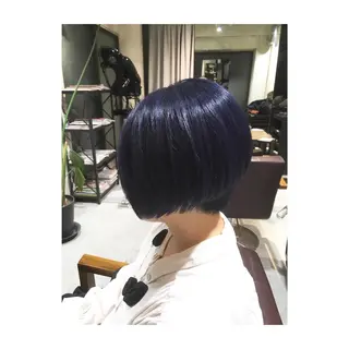 ショート カラー アオガミ （前髪顔周りカット）のヘアスタイル