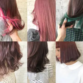 セミロング カラー オリーブ/アッシュ やわらか透明感カラーのヘアスタイル