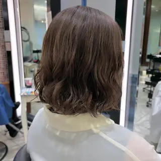 ミディアム パーマ ボブパーマ ♡ヨシカワハナコのヘアスタイル